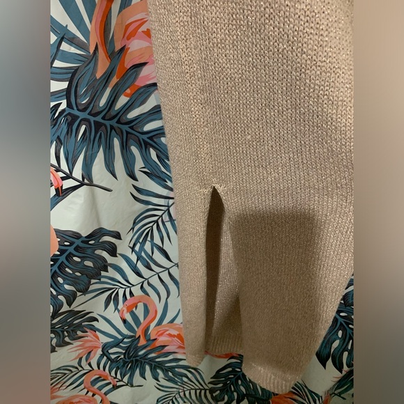 Venus Metallic Gold and Beige Maxi Dress Sz M - Picture 4 of 10